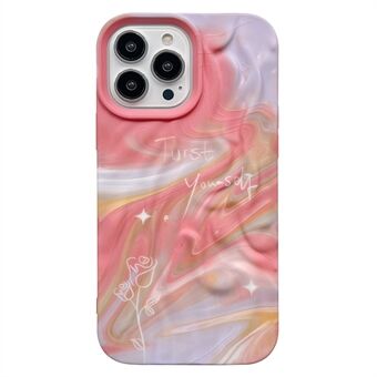 Voor iPhone 15 Pro Hoes Plooi Ontwerp Watertransferrdruk Luminiserende TPU Telefoon Beschermhoes