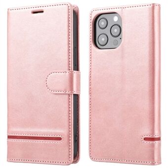 Voor iPhone 15 Pro Max PU-leren Portemonnee Telefoonhoesje Horizontale Lijnen Standaard Beschermende Hoes voor Telefoon