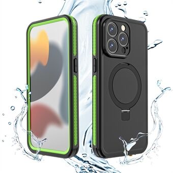 TB Voor iPhone 15 Pro Max Hoesje IP68 Waterproof Stofdicht Schokbestendig Telefoonhoesje met Magnetische Kickstand