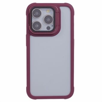 Voor iPhone 15 Pro Max Hoesje TPU+PC Telefoonhoesje Camera Bescherming Uitklapbare Standaard Schokbestendig