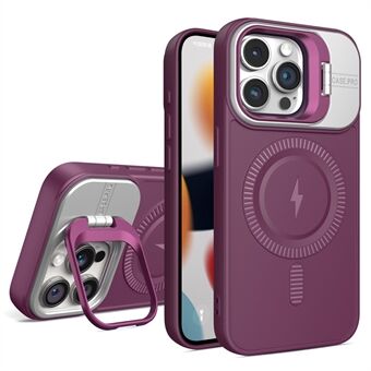 Voor iPhone 15 Pro Max Magnetische Hoes Lensframe Standaard PC+TPU Telefoonhoes