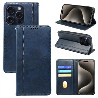 Voor iPhone 15 Pro Max Hoesje, Krachtige Magnetische Leren Wallet Telefoonhoes met Standfunctie