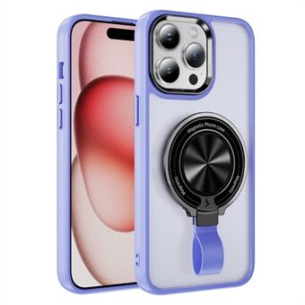 Voor iPhone 15 Pro Max Hoesje met Draaibare Kickstand TPU+PC Magnetische Telefoonhoes met Band