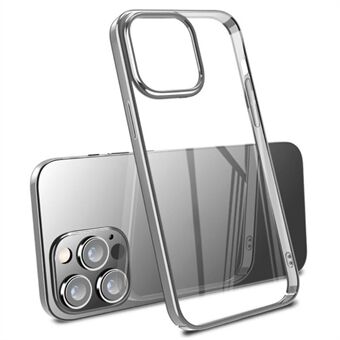 X-LEVEL Hoesje voor iPhone 15 Pro Max, Harde PC Transparante achterkant met elektroplaten frame.