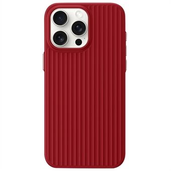 Voor iPhone 15 Pro Max Mobiele Telefoonhoesje met Geribbelde Textuur Huid-Touch PC Cover