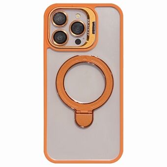 Voor iPhone 15 Pro Max Magnetisch Hoesje van PC+TPU met Dubbele Kickstand Telefoonhoesje en Lensfilm