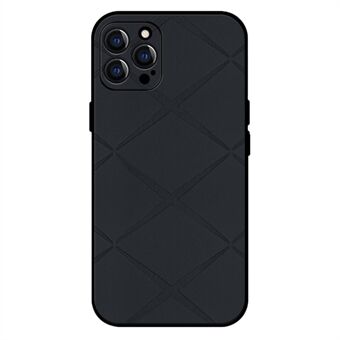 Voor iPhone 15 Pro Max Hoes Geometrisch Patroon Leren Bekleding PC+TPU Telefoonhoes