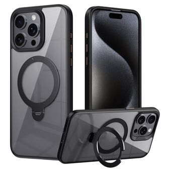 Voor iPhone 15 Pro Max magnetische doorzichtige hoes TPU+Acryl standaard telefoonhoes