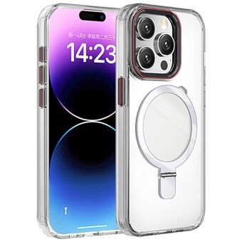 Voor iPhone 15 Pro Max Hoesje met Ringhouder Magnetische Kickstand PC+TPU Telefoonhoes