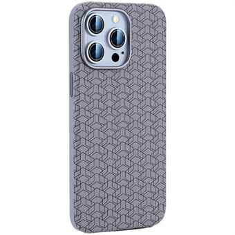 Voor iPhone 15 Pro Max hoes anti-val PU+TPU telefoonhoes geometrisch patroon