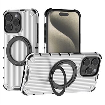 Voor iPhone 15 Pro Max Hoesje met Roterende Kickstand PC+TPU Telefoonhoesje Compatibel met MagSafe