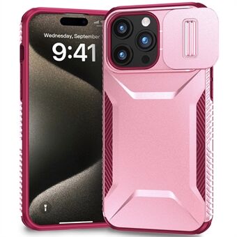 Voor iPhone 15 Pro Max Schokbestendige Hoes PC+TPU Telefoonhoes met Schuivende Camerabescherming