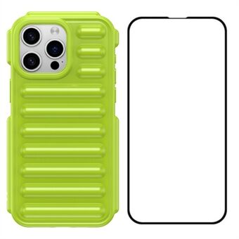 WANLONFENG LK-serie voor iPhone 15 Pro Max-hoes, capsule-schokabsorptie TPU-telefoonhoes met schermfolie