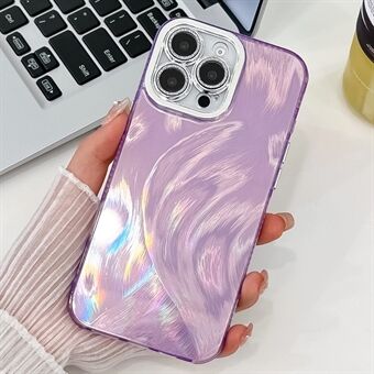 Voor iPhone 15 Pro Max Hoesje met Lensfolie PC+TPU Beschermende Telefoonhoes In-Mold Decoratie