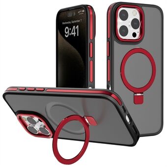 C1 Serie Voor iPhone 15 Pro Max Hoes TPU+PC Skin Touch Anti-Shock Telefoonhoes met Magnetische Kickstand