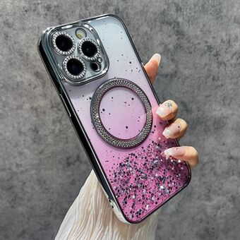 Voor iPhone 15 Pro Max Magnetische Hoes Glitter Bling TPU + PC Telefoonhoes Gradient