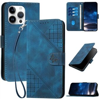 YX0080 Voor iPhone 15 Pro Max Hoesje Vlinderafdruk Lederen Wallet Telefoonhoes