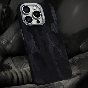 Voor iPhone 15 Pro Max Magnetische Hoes Camouflagepatroon Schokbestendige PC+PU Telefoonhoes