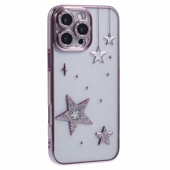 Voor iPhone 15 Pro Max Hoesje 3D Bling Sterren Electroplating TPU Transparante Telefoonhoes