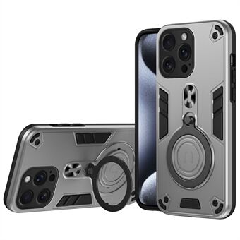 Voor iPhone 15 Pro Max Hoesje Draaibare Standaard PC+TPU Valbescherming Telefoonhoesje