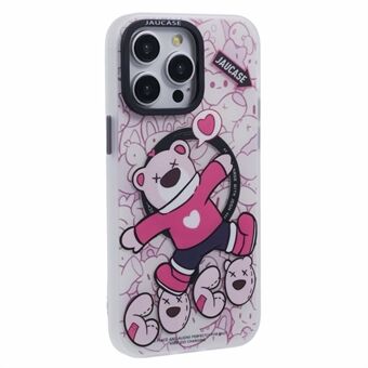 JAUCASE Voor iPhone 15 Pro Max Hoes Compatibel met MagSafe Bear Patroon PC+TPU Mat Telefoonhoesje