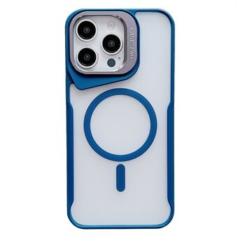 iPhone 15 Pro Max Hoesje Compatibel met MagSafe Lens Frame Kickstand PC+TPU Telefoonhoesje