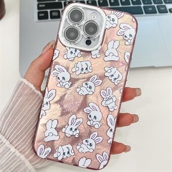 Voor iPhone 15 Pro Max Hoes IMD Cartoon PC+TPU Beschermende Mobiele Hoes met Glazen Lensfolie