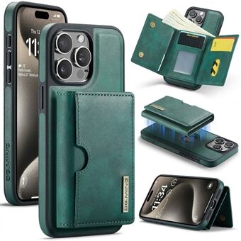 DG.MING M6-serie voor iPhone 15 Pro Max hoes magnetische portemonnee PU+PC+TPU telefoonhoesje