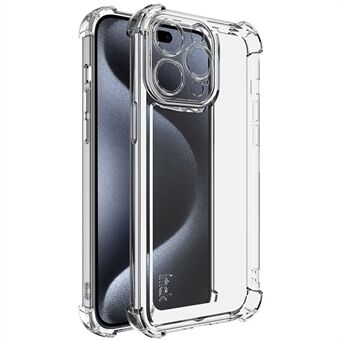 IMAK UX-4 Serie voor iPhone 15 Pro Max Hoes Rechte Frame Vier Hoek Schokbestendige Transparante TPU Bescherming