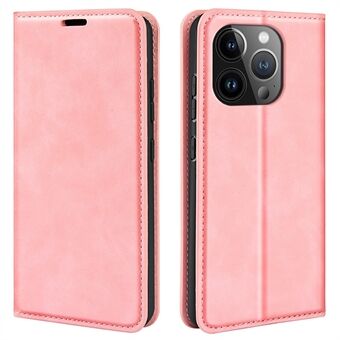 Voor iPhone 15 Pro Max PU Lederen Portemonnee Flip Hoesje Anti-kras Huid-touch Stand Cover