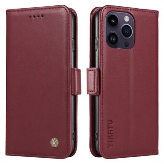 YIKATU YK-003 Voor iPhone 15 Pro Max PU Leren Portemonnee Hoesje Met Magnetische Sluiting Telefoon Stand Case
