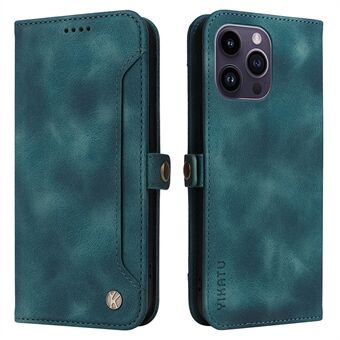 YIKATU YK-002 voor iPhone 15 Pro Max PU lederen portemonnee standaard hoesje Anti-val telefoonhoes met buitenste kaartsleuf