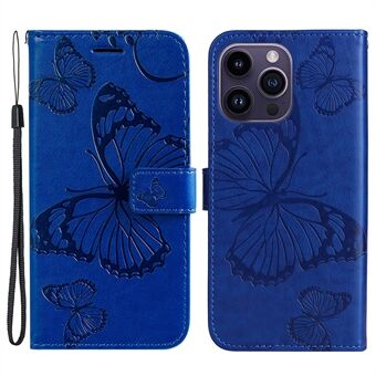 KT Imprinting Flower-serie 2 voor iPhone 15 Pro Max Stand Case Vlinder Afdruk Leren Portemonnee Telefoonhoesje