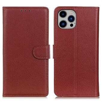 Voor iPhone 15 Pro Max Litchi Texture Portemonnee Hoesje PU Lederen Standaard Beschermhoes voor Telefoon