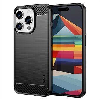 MOFI JK TPU-serie 1 voor iPhone 15 Pro Max Geborsteld Telefoonhoesje Carbon Fiber Antidrop TPU Achterkant