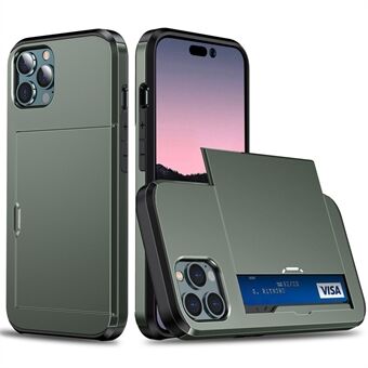 Telefoonhoesje met kaarthouder voor iPhone 15 Pro Max, krasbestendige TPU + PC telefoonhoes.