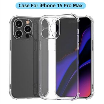 Voor iPhone 15 Pro Max HD Clear telefoonhoesje met vierhoekige valbescherming, TPU mobiele telefoonhoesje