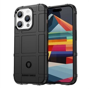 Voor de iPhone 15 Pro Max Anti-drop TPU Telefoonhoesje Vierkant Grid Textuur Beschermende Cover