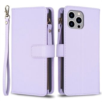 BF Style-19 voor iPhone 15 Pro Max PU-leren Telefoonhoesje met Flip Wallet Stand Cover en Ritsvakje