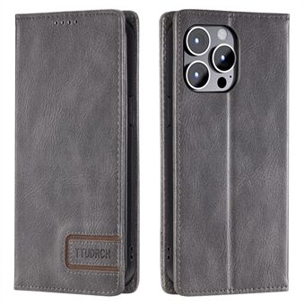 TTUDRCH Stijl 007 voor iPhone 15 Pro Max RFID-blokkerende standaard telefoonhoesje portemonnee PU lederen cover.