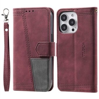 TTUDRCH Leren hoesje voor de iPhone 15 Pro Max Stijl 004 Met elkaar verbonden Huid-aanraking RFID blokkerende portemonnee Stand polsband-hoesje