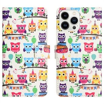 Voor iPhone 15 Pro Max PU Leren Flip Beschermhoes Patroon Printen Staande Portemonnee Telefoonhoesje.