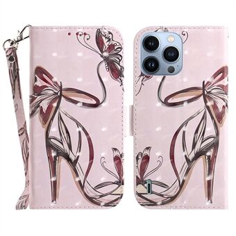 Voor iPhone 15 Pro Max, anti-kras PU leren portemonnee hoesje met 3D patroon, bedrukt hoesje met standaard en bandje.