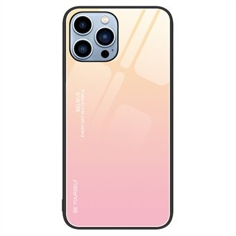 Voor iPhone 15 Pro Max Gradient Hard Phone Case gehard glas + PC + TPU anti-kras cover