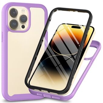 Voor de iPhone 15 Pro Max 3-in-1 Full Protection Telefoonhoes TPU+PC Cover met PET Screen Protector