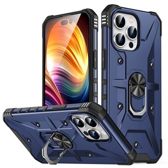 Voor iPhone 15 Pro Max Anti-Slip PC+ TPU Telefoonhoesje met Standaard Schokbestendige Beschermhoes.