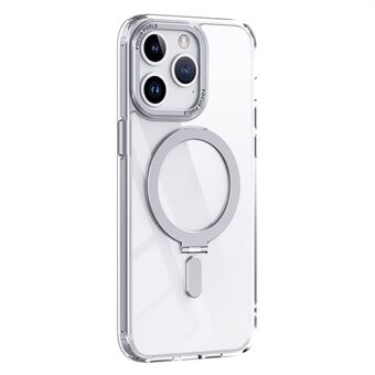 Magnetisch Mat Hoesje voor iPhone 15 Pro Max, TPU+Acryl Valbescherming Onzichtbare Standaard Telefoonhoes.