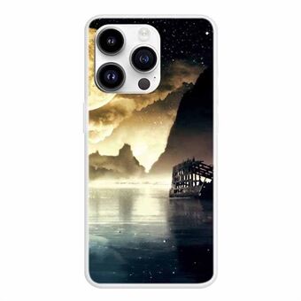 Voor iPhone 15 Pro Max Flexibele TPU Telefoonhoes Patroonprint Slank Passende Cover