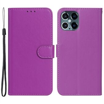 Voor iPhone 15 Pro Max Anti-drop Solid Color PU Leren Portemonnee Hoesje met Flip Stand functie