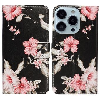 Voor iPhone 15 Pro Max Patroon Printen PU Leren Telefoonhoesje Telefoonstandaard Portemonnee Cover